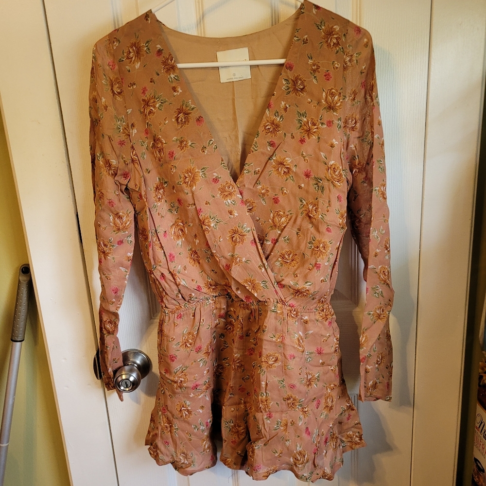 Line and Dot Floral Romper